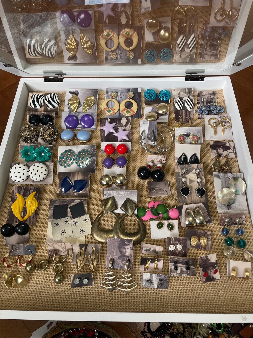 Large lot of vintage earrings 50 pairs